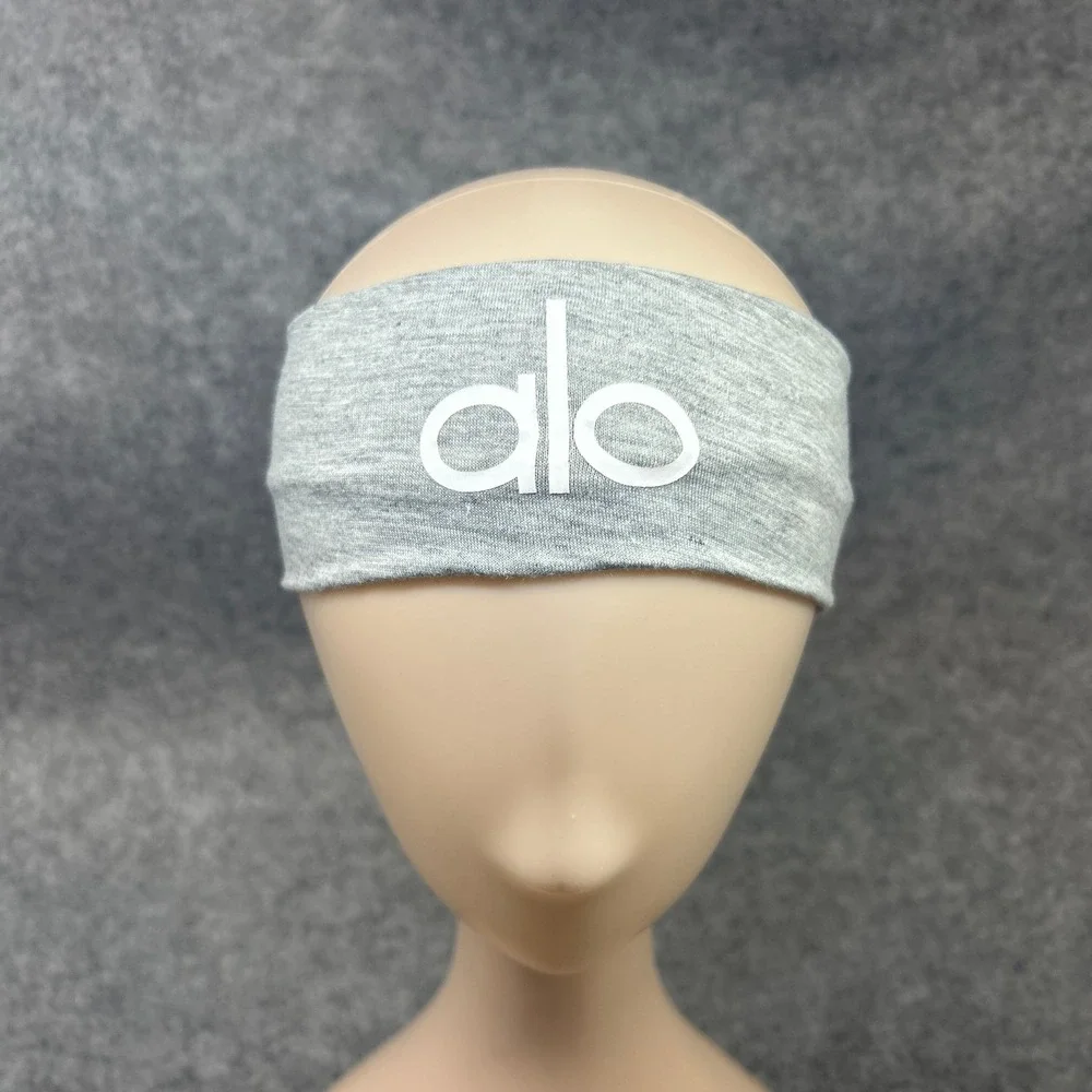 Alo Yoga Unisex Performance Headband OS Heather Gray Soft Jersey Knit